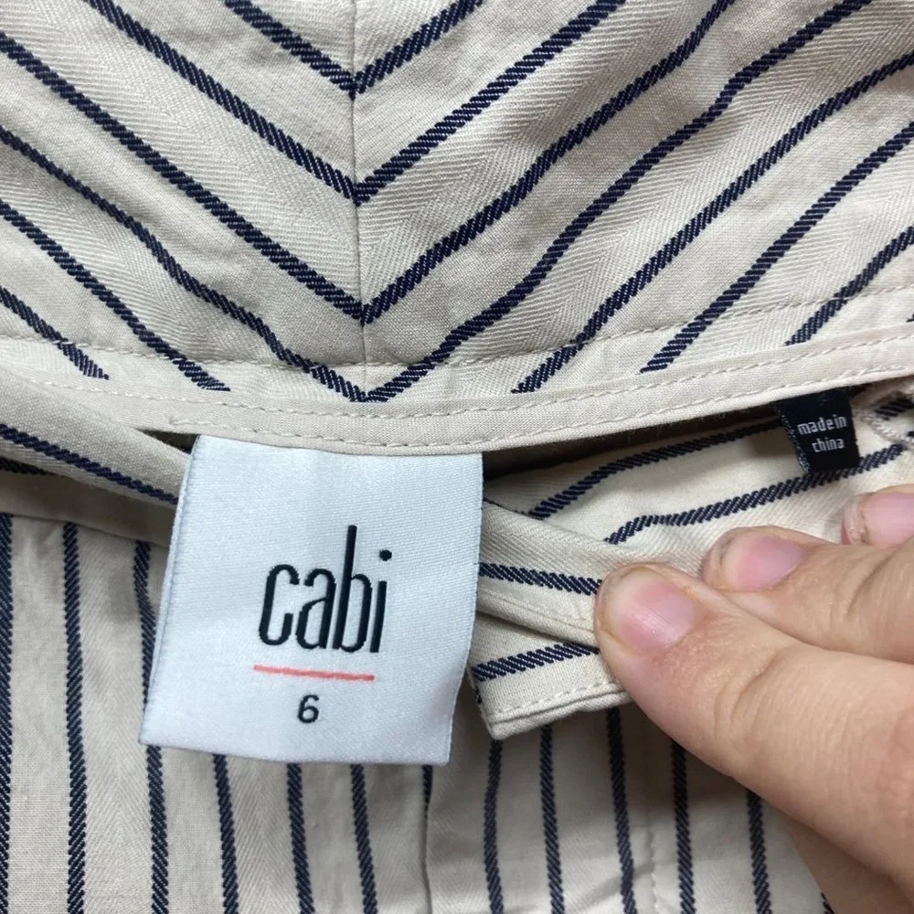 CAbi 5316 Striped Tick Tock Cropped Pants 6